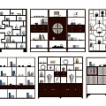 Chinese Style Multi Tiered Shelving Units With Decorative Vases Tea Sets And Storage Books