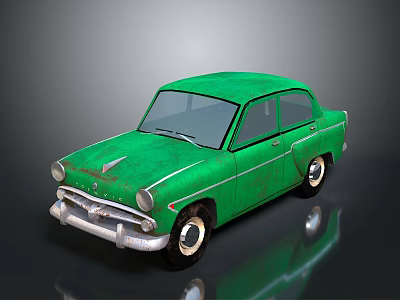 Green Classic Vintage Car With Retro Exterior Design And Classic Style 3d model