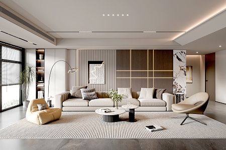 Modern Living Room Home Living Room Simple Living Room Coffee Table Combination Coffee Table Floor Lamp Minimalist Living Room 3d model