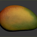 Fresh Ripe Mango With Vibrant Orange Yellow And Green Hues Against Dark Background