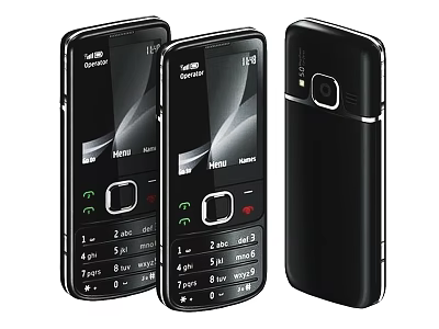 Black Feature Phones With Physical Keypad Camera And Multiple Views Design 3d model