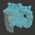 Ancient Irregular Stone Architecture Structure With Archway And Stacked Blocks