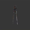 Rustic Metal Pipe Wrench Hardware Tool Isolated on Dark Background 3d model