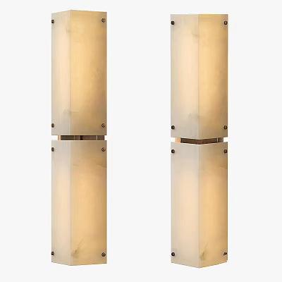 Modern Wall Lamps With Sleek Metal Frame And Warm Glass Shade Lighting 3d model
