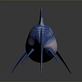 3D Rendered Blue Aquatic Animal With White Spots Pointed Snout Fins And Tail