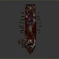 Rusted Old Vintage Water Boat Rested on Wooden Stands for