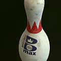 Bowling Pins With Red Triangular Design USBC Approved Max Logo And Maple Material 3d model