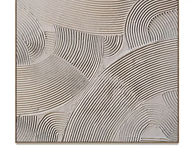 Abstract Textured Wall Art With Curved And Striped Patterns Modern Design 3d model