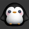 Cute Penguin Plush Toy with Big Blue Eyes Yellow Beak and Yellow Feet