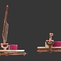 Traditional Brass Cheese Slicers With Round Plates And Pink Cheese Slices