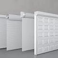 White Garage Doors With Modern Design Including Roller And Panel Styles 3d model