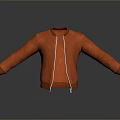 Orange Jacket With Open Zipper Reflective Surface And Gray Gradient Background 3d model