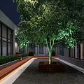 Modern Office Corridor Design With Glass Windows Tiled Floor Wooden Door And Ceiling Lights