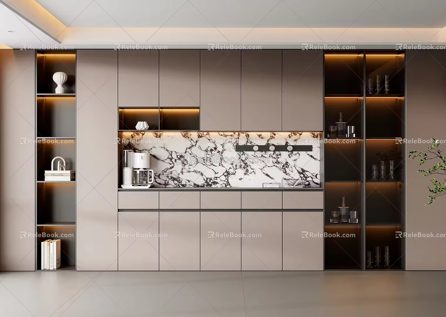 Italian Wine Cabinet Sideboard Decorative Cabinet Customized Decorative Glass Rail Socket 3d model
