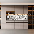Italian Wine Cabinet Sideboard Decorative Cabinet Customized Decorative Glass Rail Socket 3d model