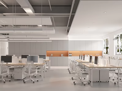 Public office area 3d model