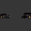 Shiny Black Sports Car Models With Gold Accents And Star Patterns