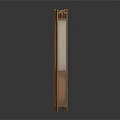 Wooden Three Panel Room Divider Screen With Folding Design And Woven Fabric Panels