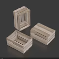 Three Durable Wooden Slatted Storage Baskets for Home Organization and Decorative