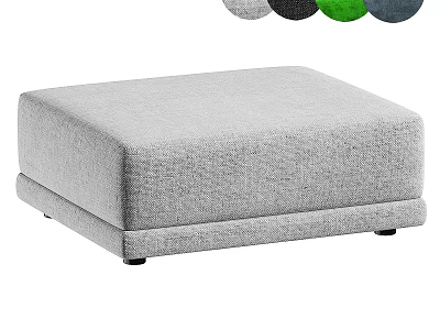 Modern Square Linen Fabric Ottoman With Various Colors For Living Room Decor 3d model