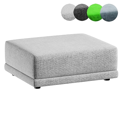 Modern Square Linen Fabric Ottoman With Various Colors For Living Room Decor 3d model