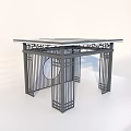 Traditional Chinese Pavilion Structure With Grilled Frames And Circular Ornament 3d model