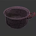 Vintage Metal Cooking Pot With Red Handle For Household Kitchen Use