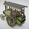 Green Vintage Steam Powered Functional Vehicle With Big Wheels And Cabin