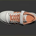 Adidas White And Orange Casual Sneakers With Three Stripes And Lace Up Design