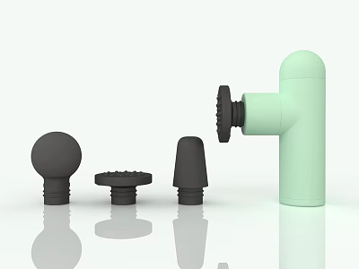 Smart Machine Components With Black And Light Green Parts And Accessories 3d model