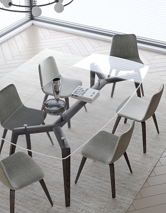 Dining table and chair combination 3d model