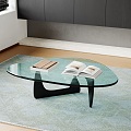 Glass Tea Table Alien Tea Table Noguchi Tea Table Open Book Cowhide Notebook 3d model