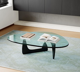 Glass Tea Table Alien Tea Table Noguchi Tea Table Open Book Cowhide Notebook 3d model