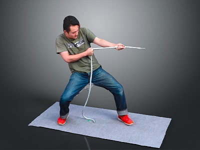 modern man tug-of-war man male 3d model