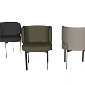 Modern Leather Leisure Chair With Black Grey Beige Colors And Metal Legs
