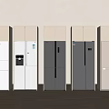 Various Styles of White and Silver Refrigerators and Freezers in Showroom with Light Wooden Floor