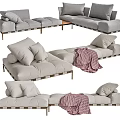 Modern corner sofa multiplayer sofa combination 3d model