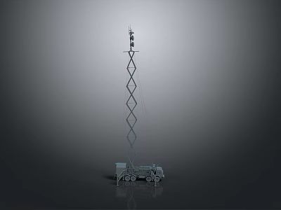Industrial Aerial Work Platform With Telescopic Boom And Truck Chassis 3d model
