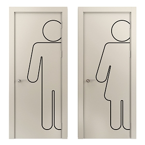 Public bathroom door 3d model