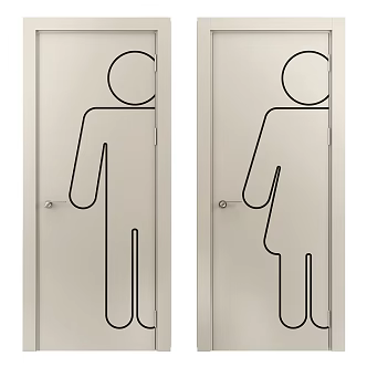 Public bathroom door 3d model
