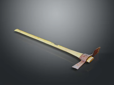 Rustic Vintage Axe Featuring Wooden Handle And Metal Head With Worn Texture 3d model