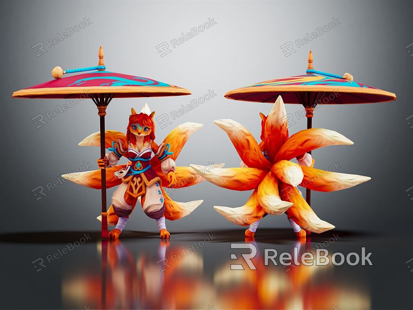 Modern game character Nine Tail Fox Nine Tail Fox Mage model