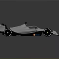 Silver Streamlined Race Car Design With Aerodynamic Features And Black Wheels 3d model