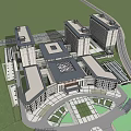 Modern Architectural Complex With Multiple High Rise Buildings And Surrounding Green Spaces