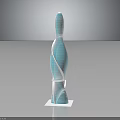 Modern Blue Spiral Architectural Structure With Grid Texture And Base Design 3d model