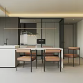 Modern Kitchen Interior With Black White Cabinets Range Hood And Built In Oven