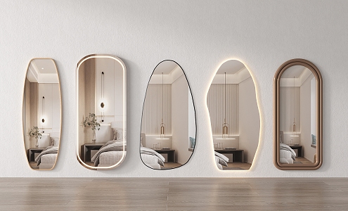 Modern Ins Style Dressed Mirror Floor Mirror Full-length Mirror Shaped Mirror Decorative Mirror 3d model