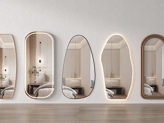 Modern Ins Style Dressed Mirror Floor Mirror Full-length Mirror Shaped Mirror Decorative Mirror 3d model