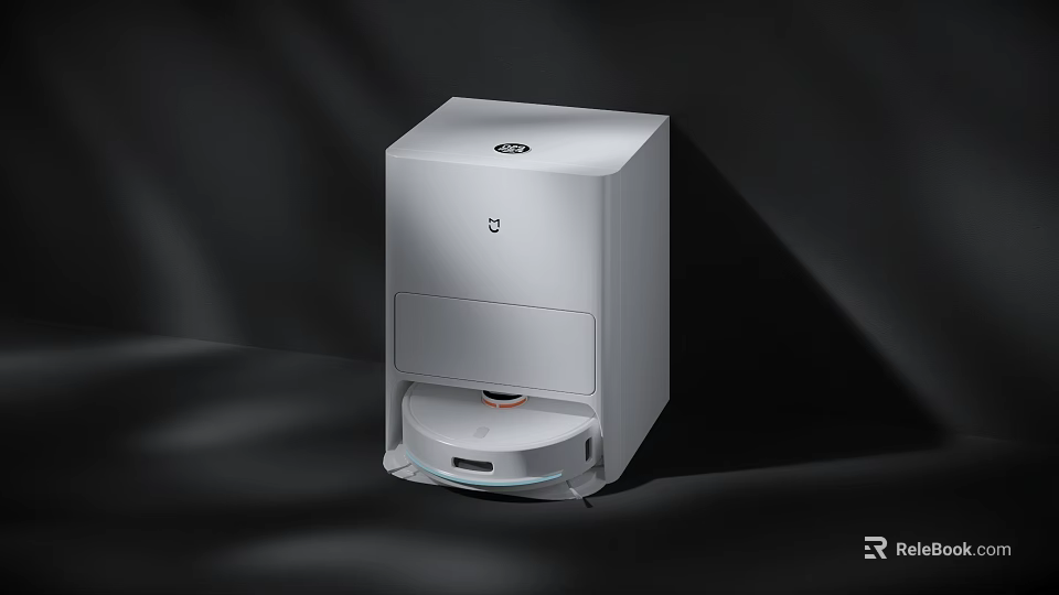 Modern White Household Appliance Smart Cleaning Robot Dock with Sleek Design and Automatic Docking 3d model 