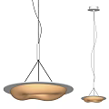 Sleek Modern White Pendant Light With Circular Shade And Thin Hanging Wire Design 3d model